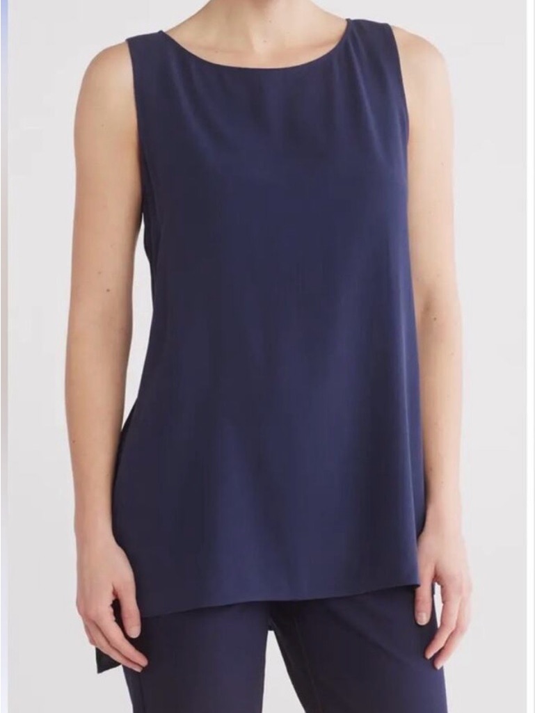 Eileen Fisher Hi Low Silk Shell, Size Xs